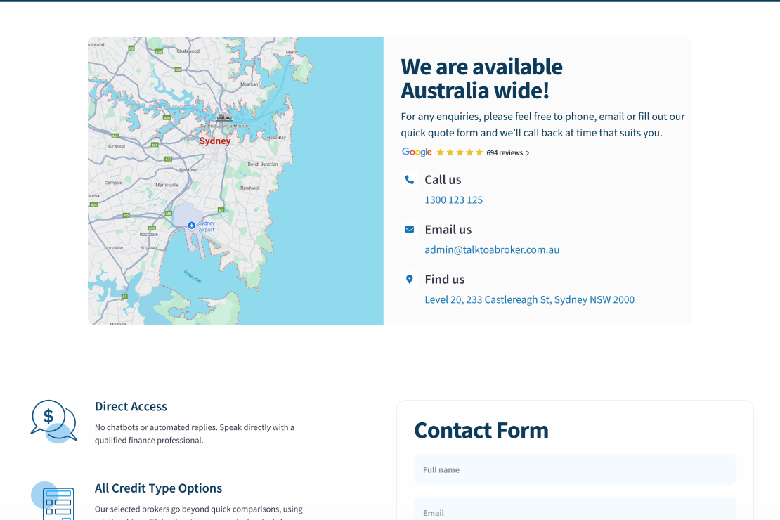 Talk to a Broker available Australia wide