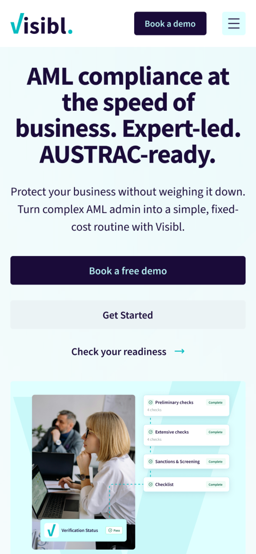Visibl mobile view